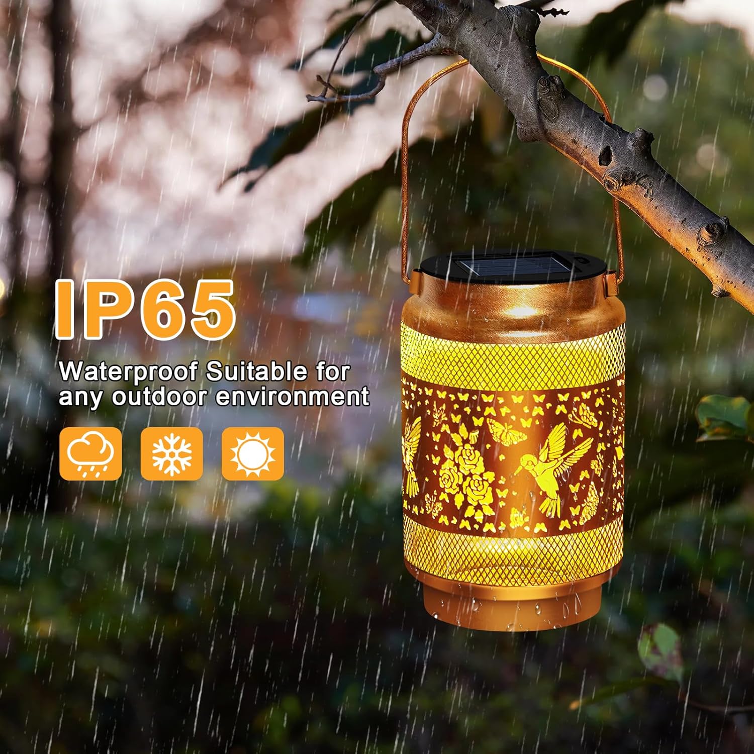 Detalle de EDOF Graceful Hummingbird Solar Lanterns for Outdoor Gardens