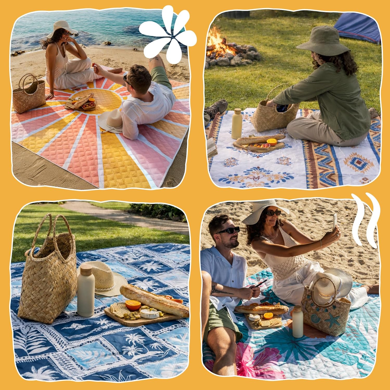Thumbnail 6 de Twinzee Picknickdecke 200 x 200 cm wasserdicht – gepolstert, waschbar & kompakt