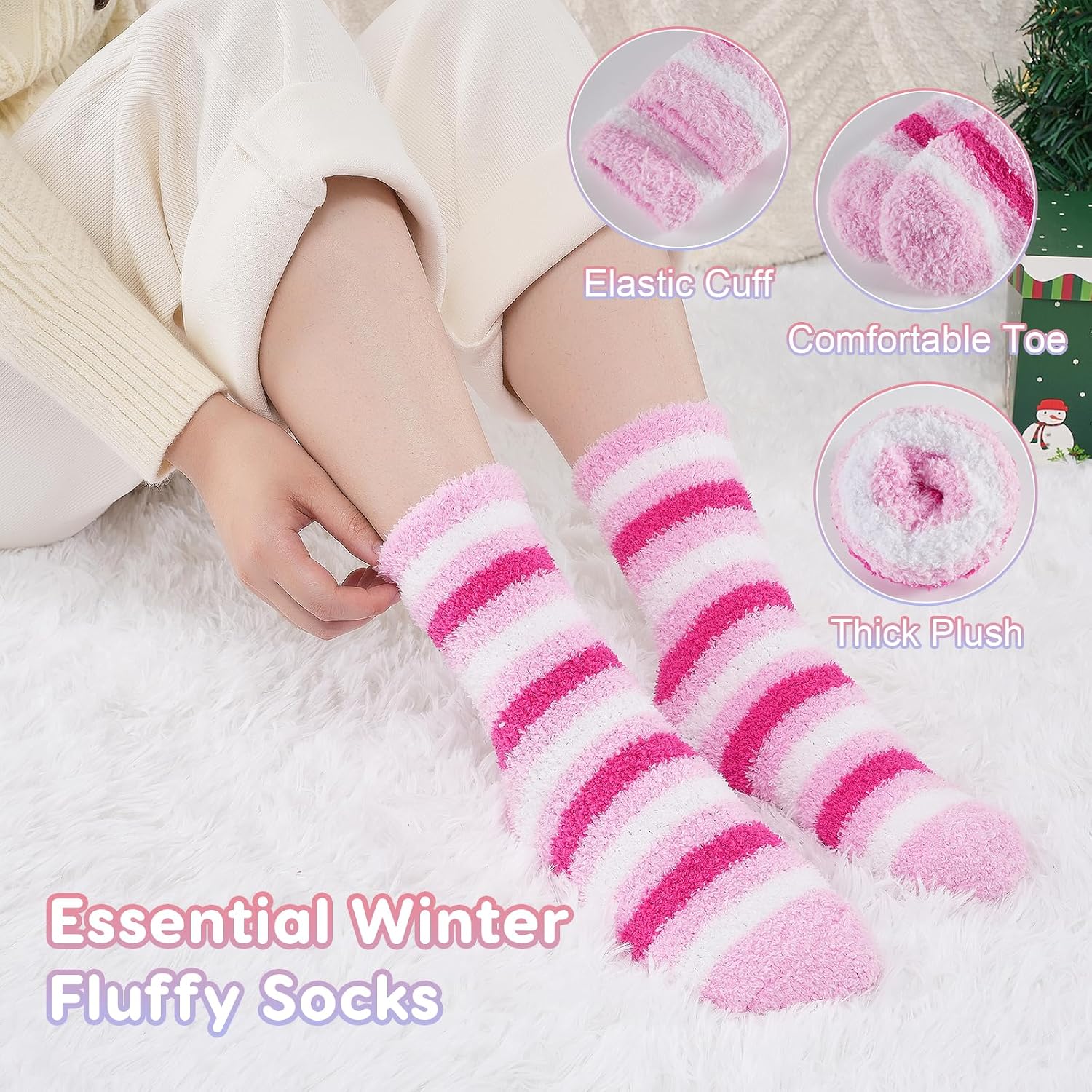 Detalle 2 de Niofind Chaussettes Chaudes Femme 36-42 Corail