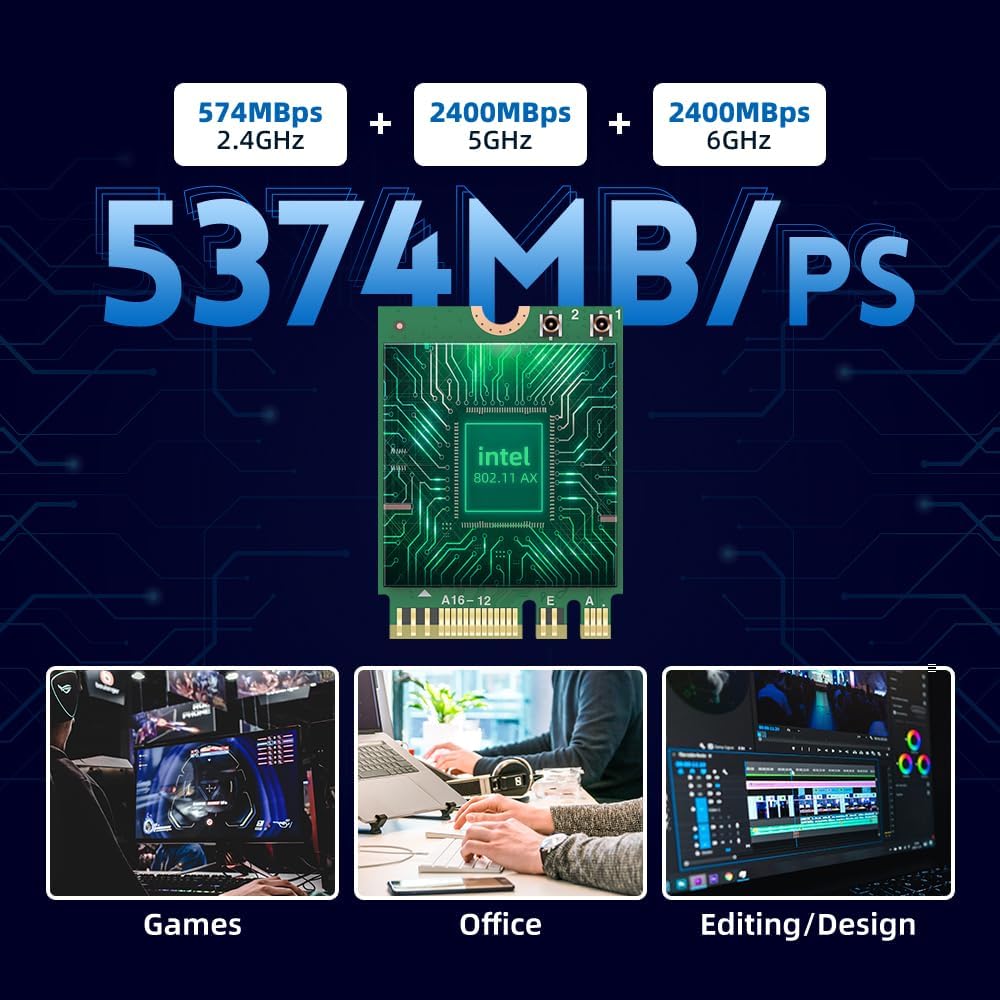Thumbnail 4 de SYONCON WiFi 6E AX210 NGW laptop WiFi card with Bluetooth 5.3 (M.2 NGFF, tri-band)