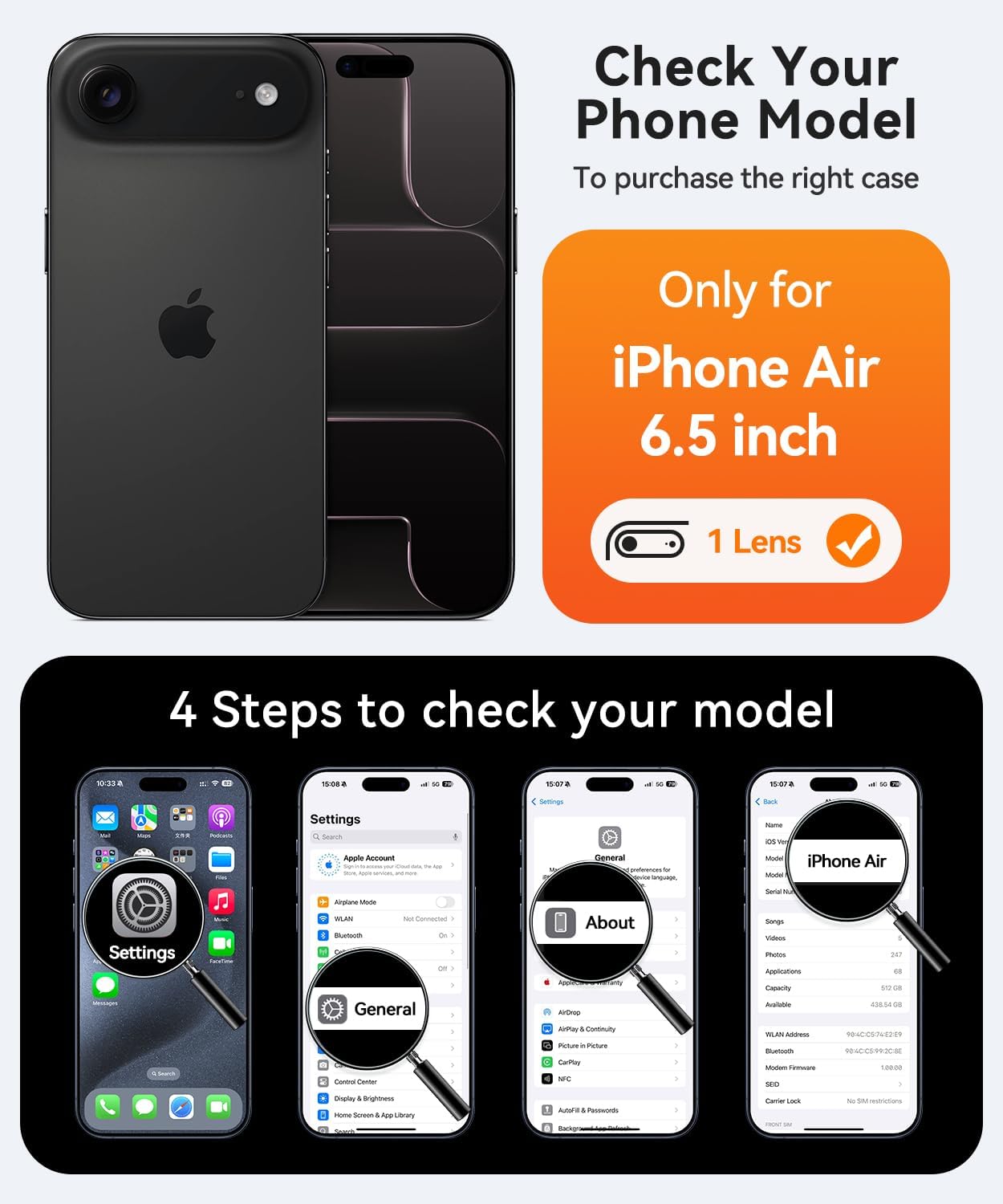 Thumbnail 1 de CANSHN Magnetic iPhone Air Case 6.5