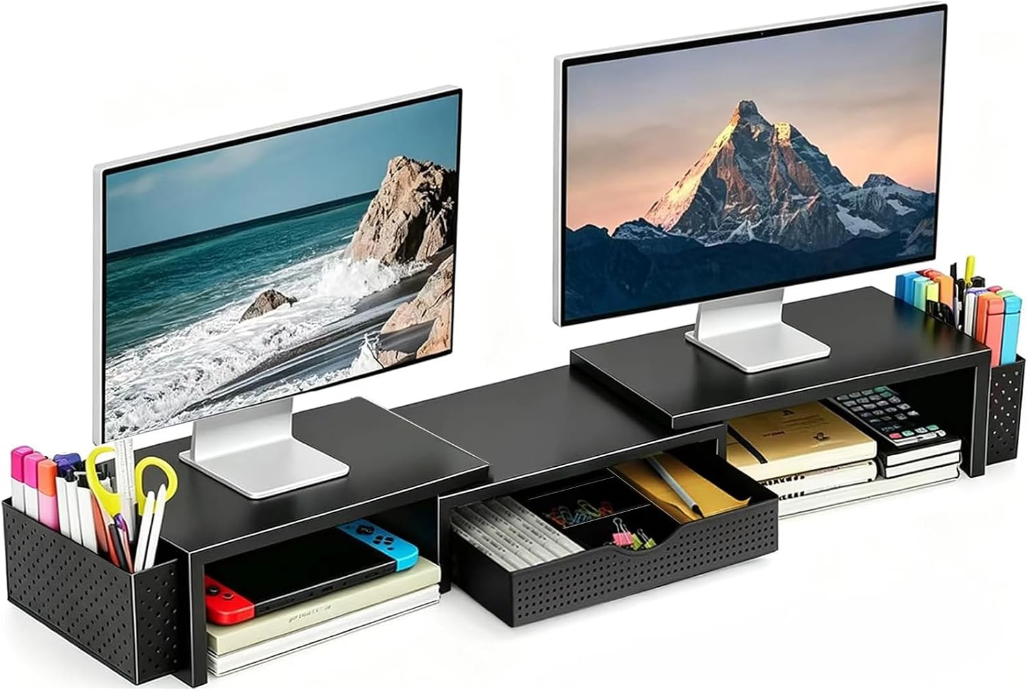 Spacrea Dual Monitor Stand Riser with Drawer 🖥