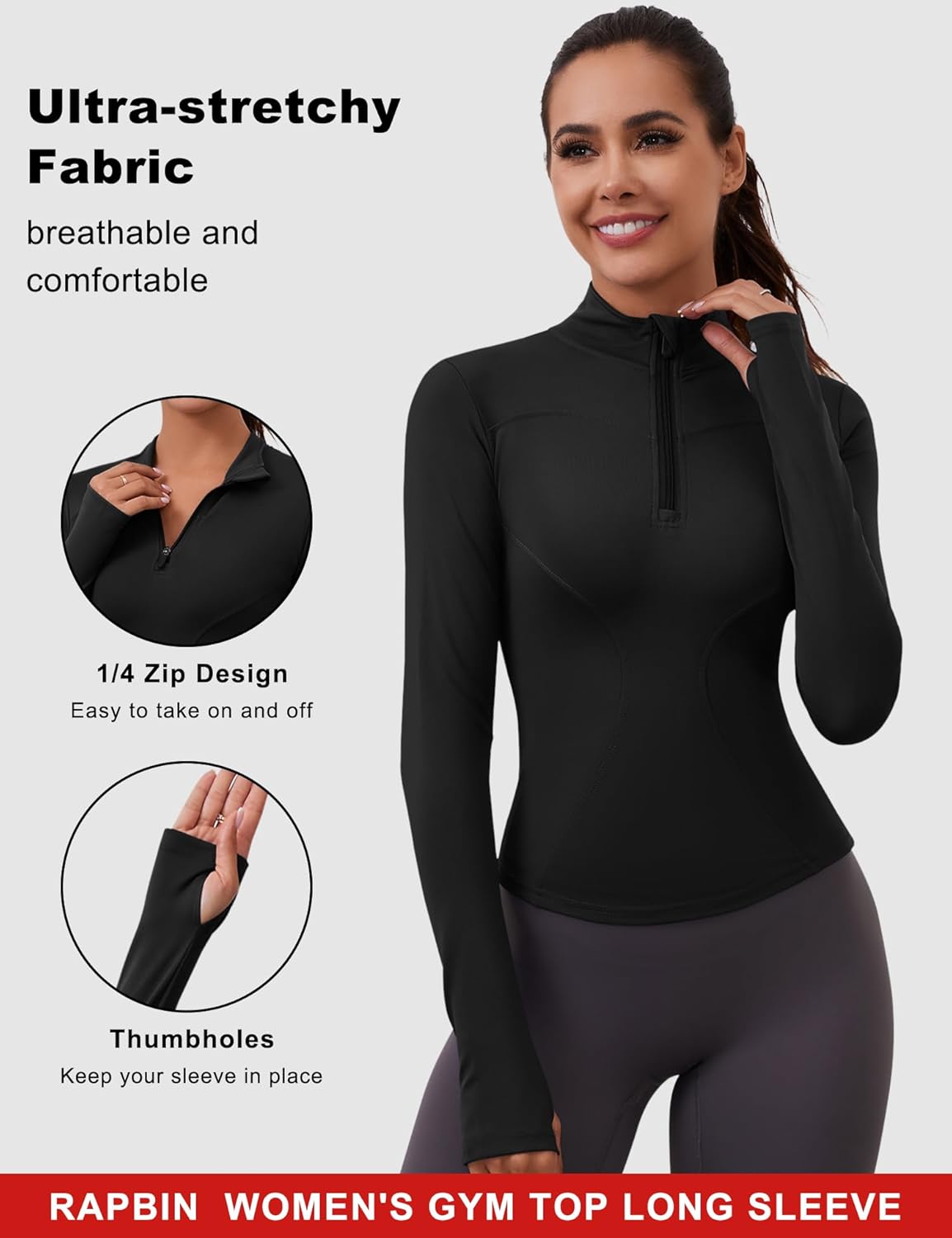 Thumbnail 3 de Rapbin Womens 1/4 Zip Gym Top