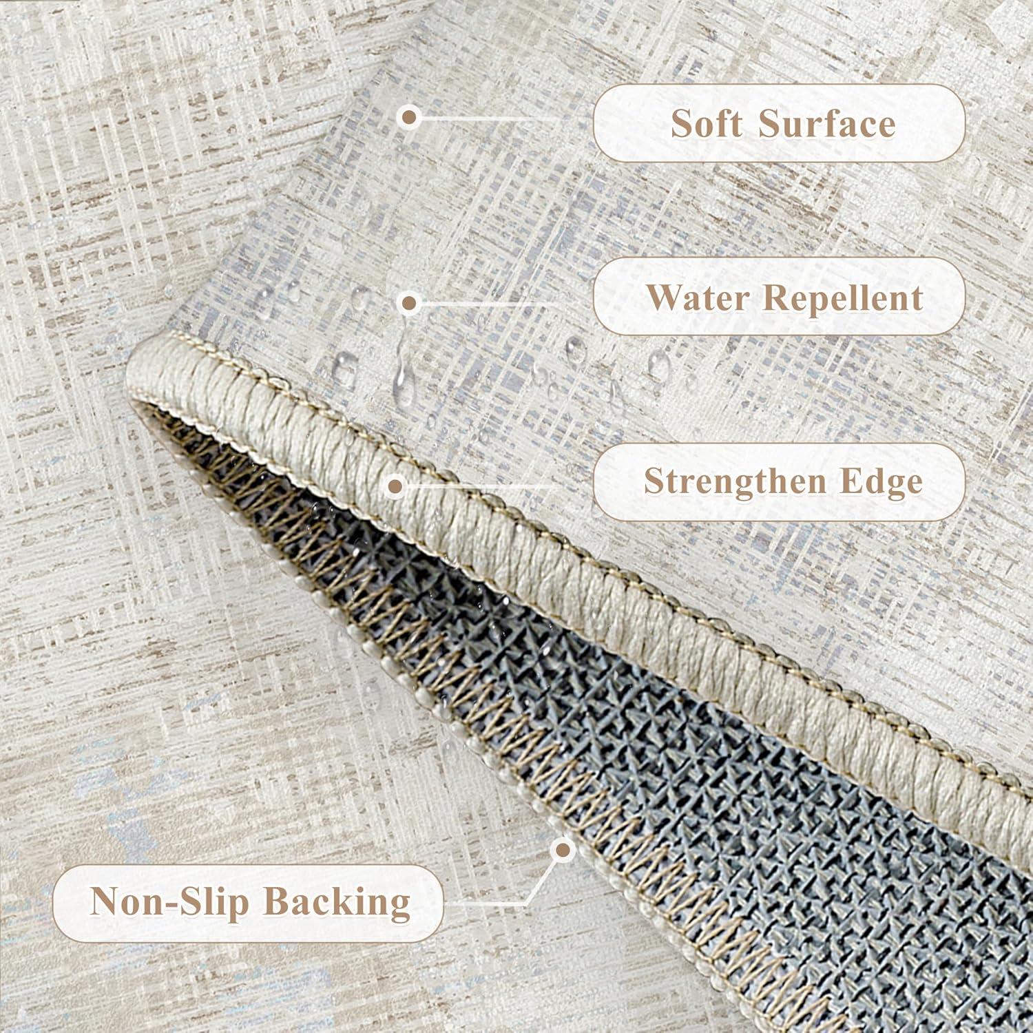 Thumbnail 5 de PureCozy Beige Grey Area Rug 300x400cm