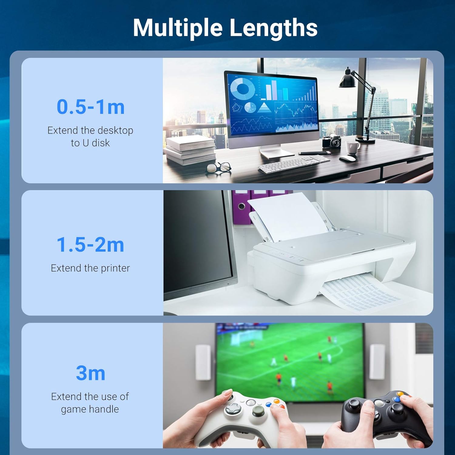 Thumbnail 6 de VENTION USB 3.0 Extension Cable 2m – Type A Male to Female, 5Gbps