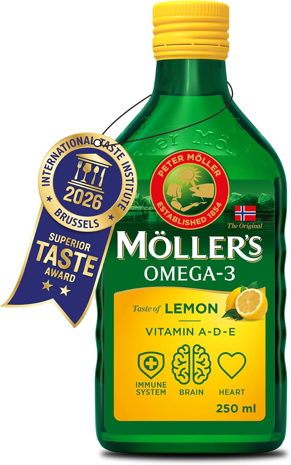 Möller's Omega 3 Lebertran Öl | Nordic Omega 3 – Lebertran mit EPA/DHA, Vitamin A, D, E (500 ml)