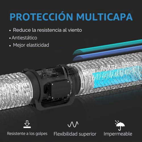 Thumbnail 7 de Hon&Guan Tubo flexible de aluminio 200 mm x 5 m para ventilación