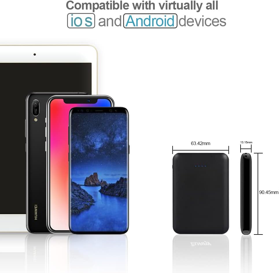 Detalle 1 de EUARY Power Bank 5000 mAh batteria esterna portatile nero