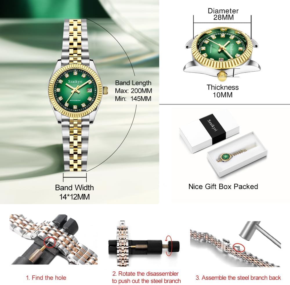 Thumbnail 6 de Szaikyri Montre Femme Classique avec Bande De Stainless Solide – Été 2024