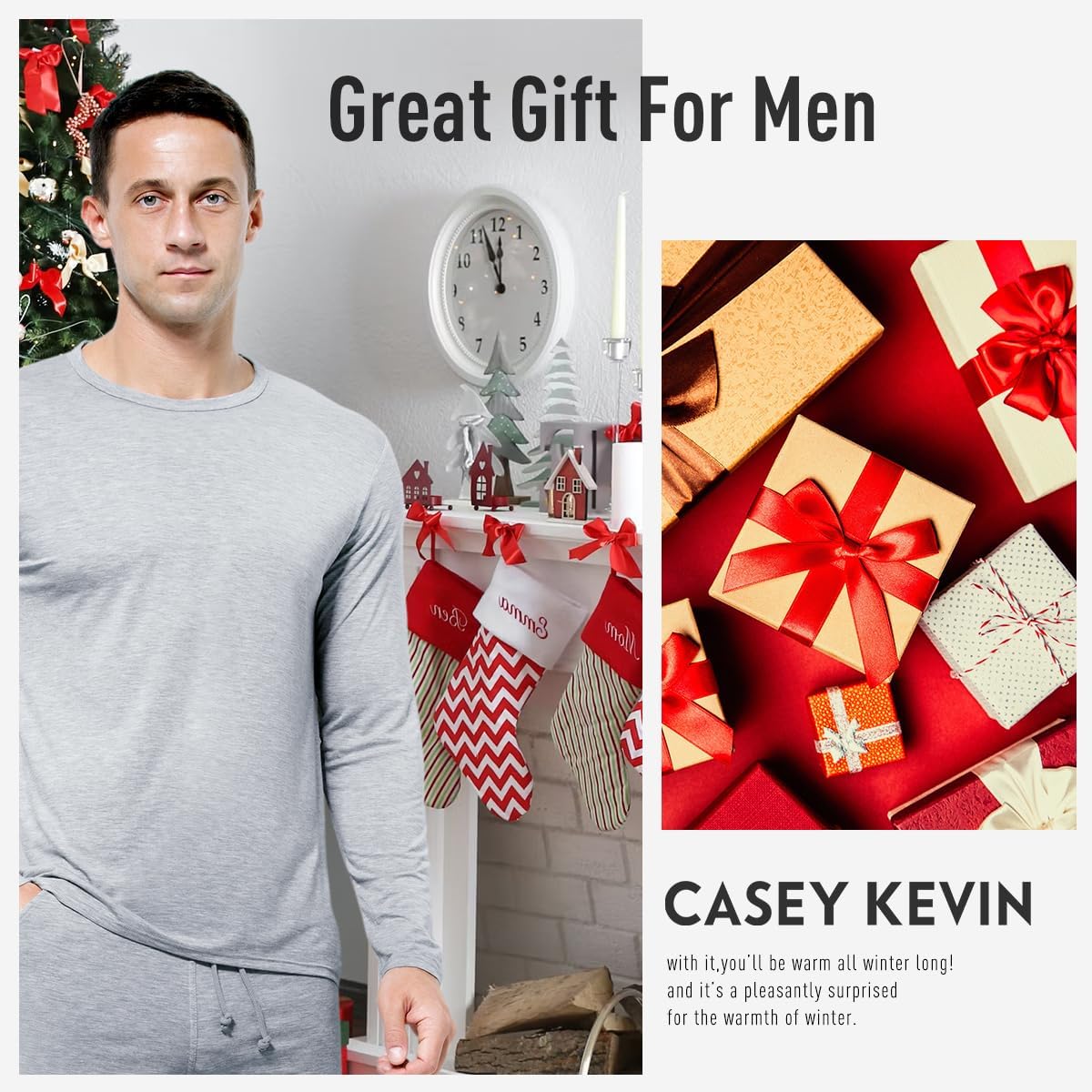 Detalle 2 de Casey Kevin Mens Pyjamas Set: Soft, Breathable Loungewear for Comfortable Sleep