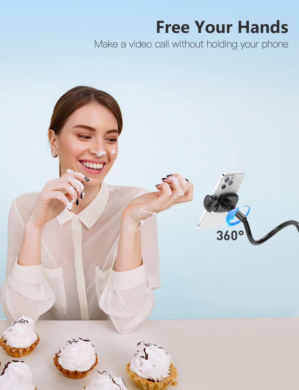 Detalle de TRYONE Gooseneck Phone Holder Stand 4–7