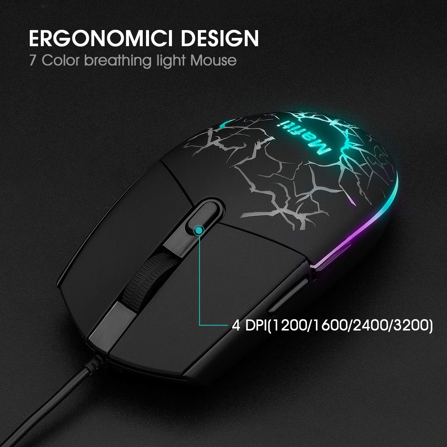 Thumbnail 4 de Mafiti Rainbow Backlit Gaming Keyboard and Mouse Set