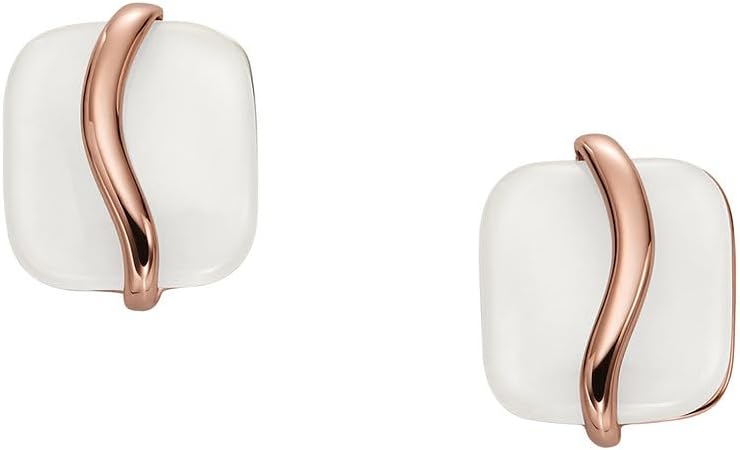Detalle de Skagen Damen Ohrringe Roségold aus Edelstahl – Pfostenverschluss, poliert