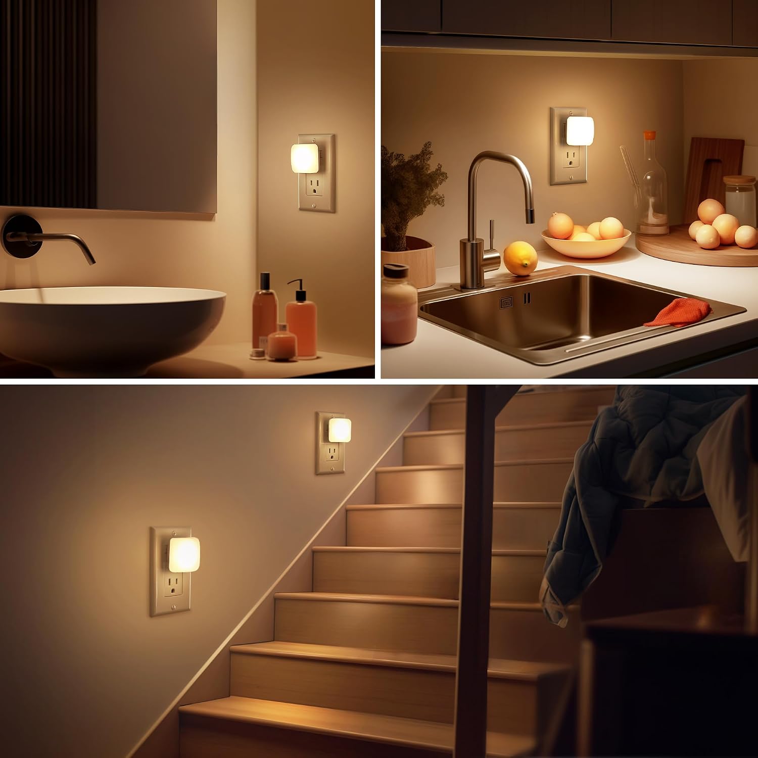 Thumbnail 6 de Briignite IP104 LED Plug-In Night Lights, 4-Pack, 3000K Warm White