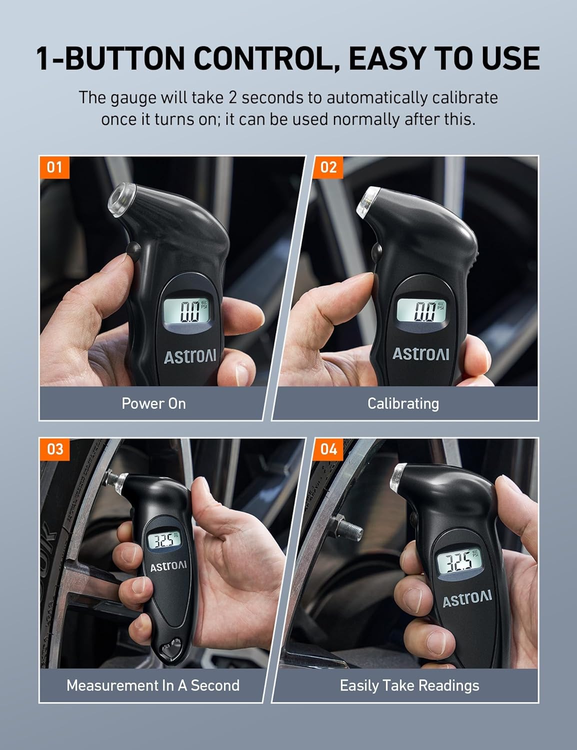 Detalle 2 de AstroAI Digital Tire Pressure Gauge 0-150 PSI