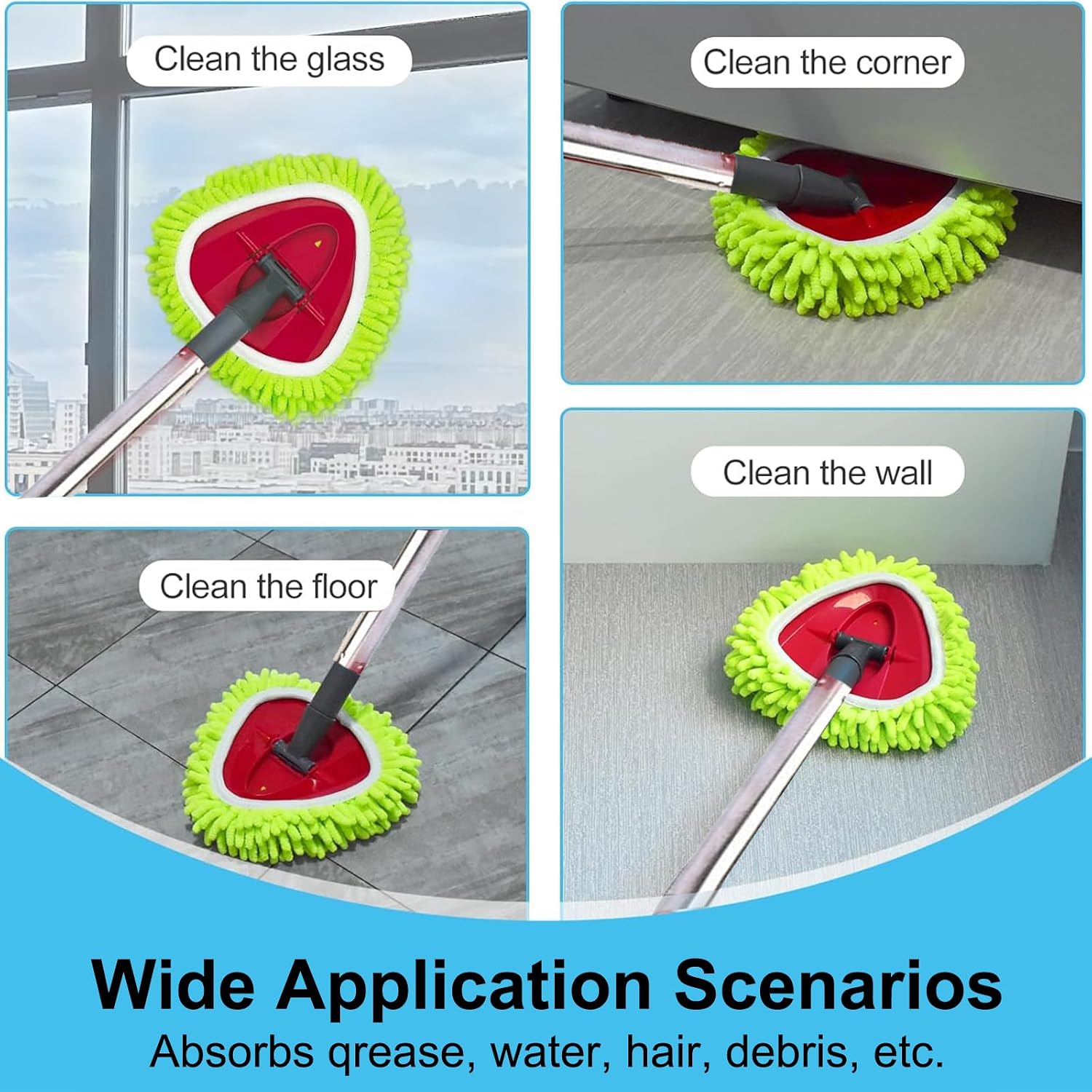 Detalle 1 de Vileda-compatible spin mop set with 4-section handle