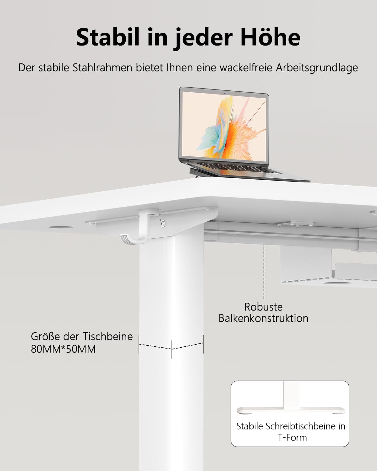 Thumbnail 4 de Flamaker Höhenverstellbarer Schreibtisch 140 x 70 cm mit Memory