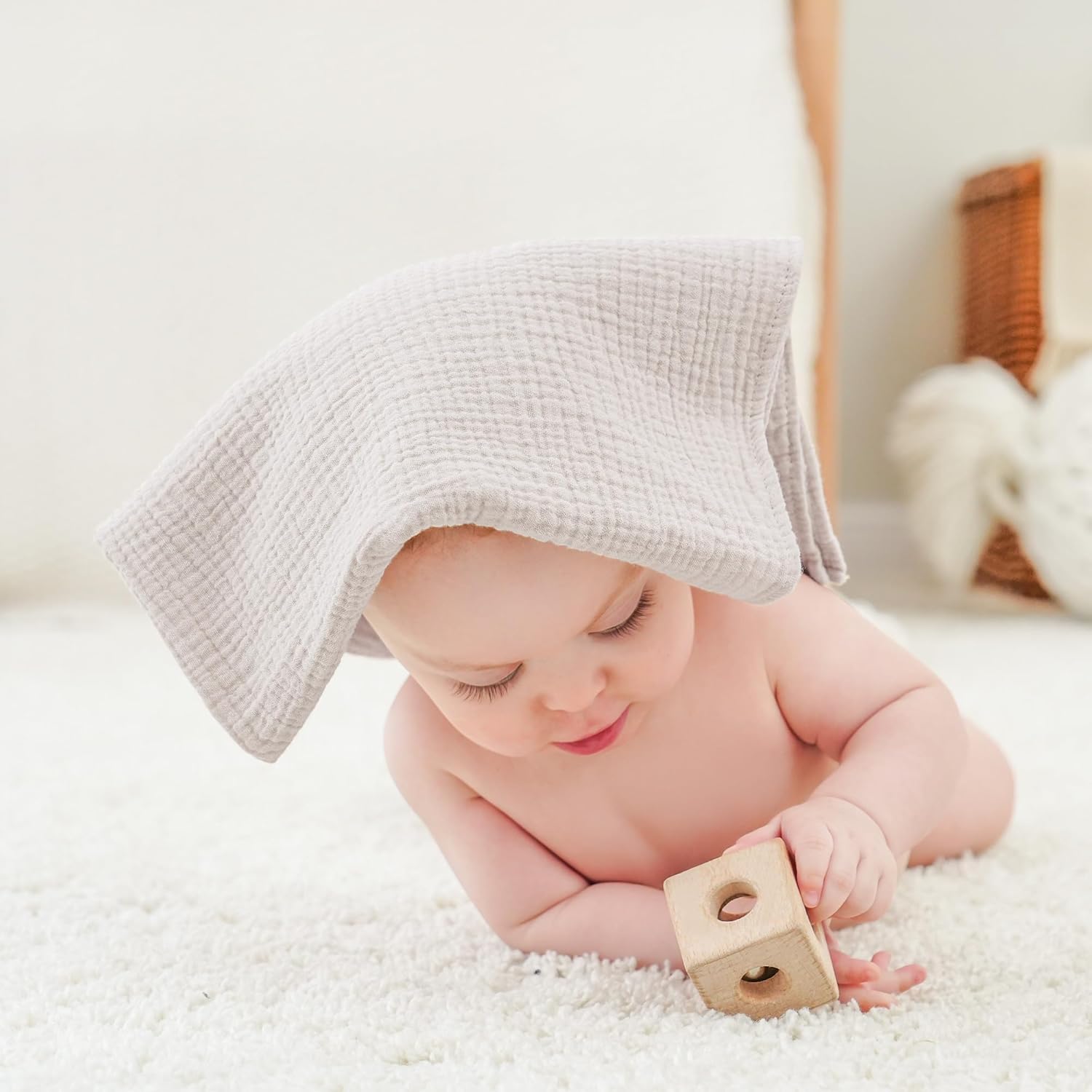 Thumbnail 3 de Bearmoss Moltontücher Baby – 100% Baumwolle, 60x60 cm, 3er Set