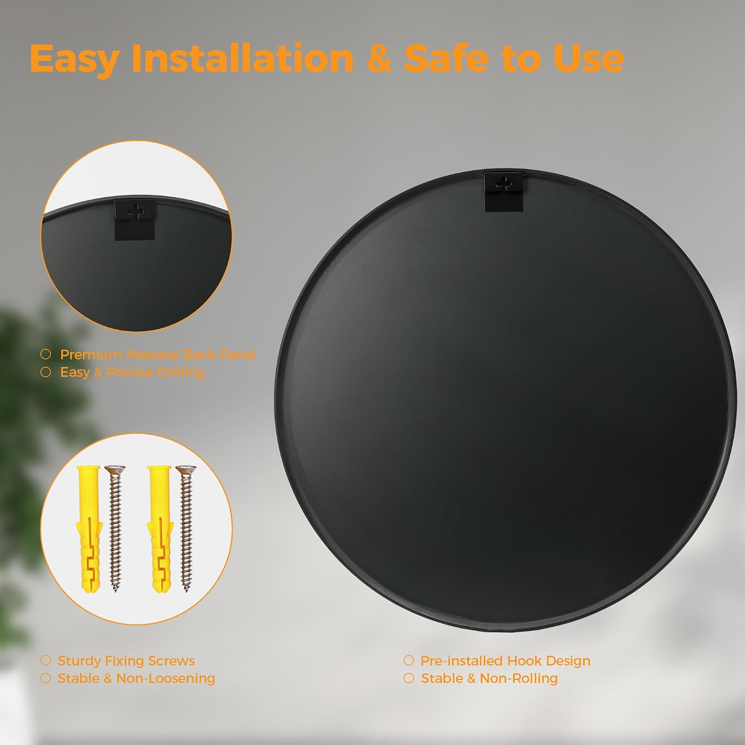 Thumbnail 4 de HAPPYMONT Round Wall Mirror, 20 Inch