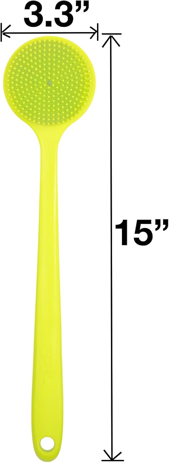 Thumbnail 3 de DNC Silicone Back Scrubber with Long Handle (Green) – Ergonomic shower body brush