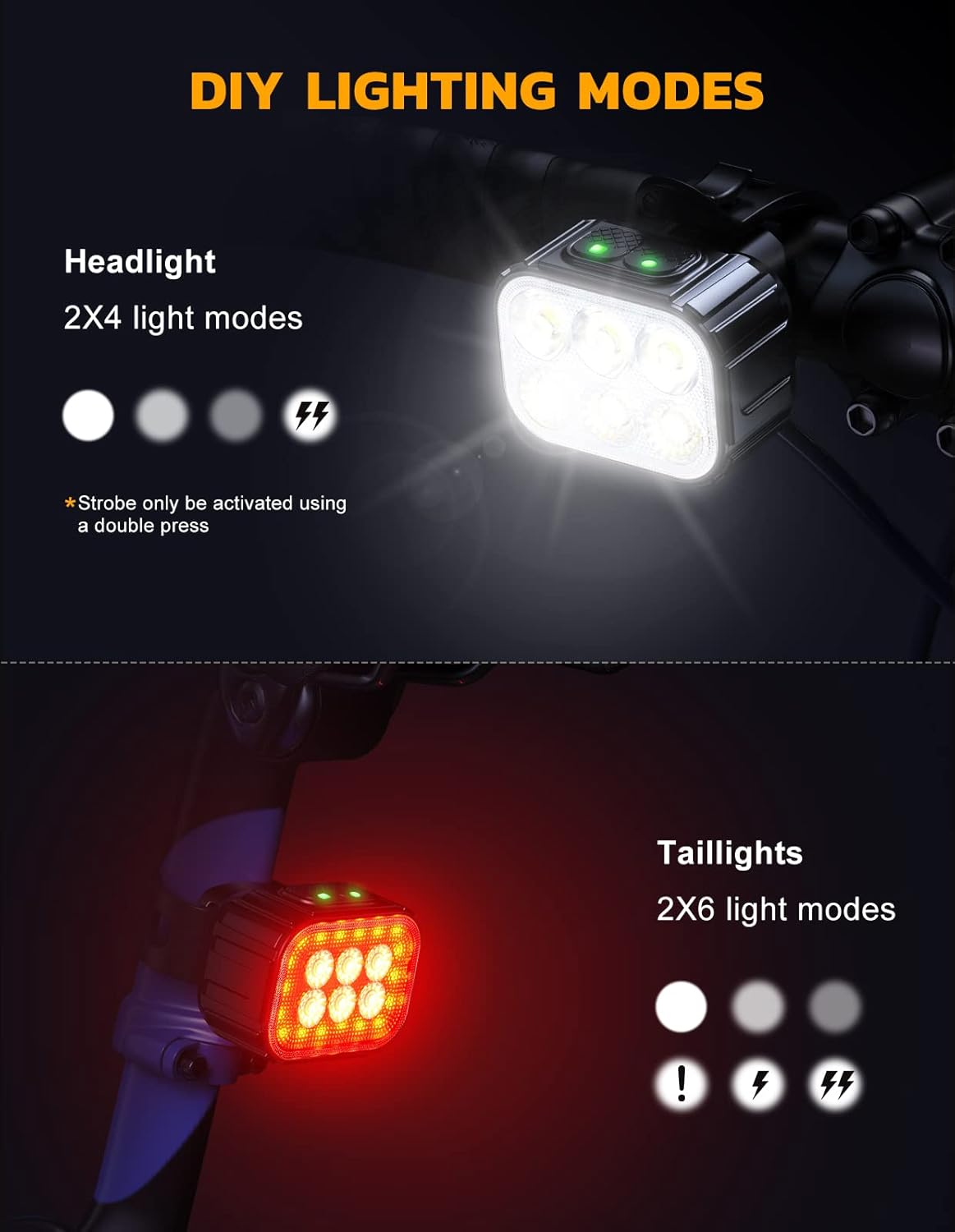 Thumbnail 6 de CIRYCASE Bike Lights Set USB Rechargeable 2️⃣