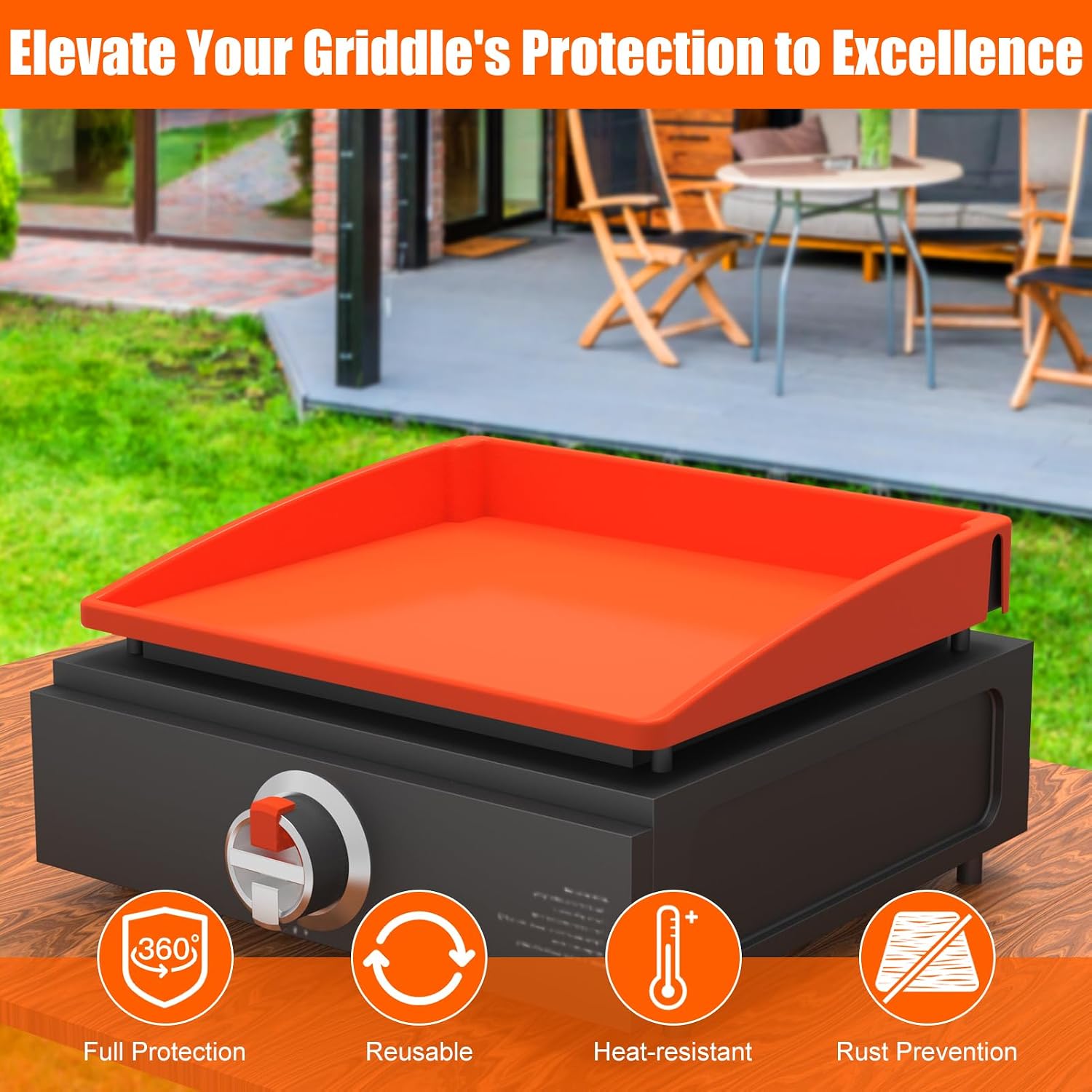 Thumbnail 3 de BESSIO KLDR Silicone Griddle Mat for 17-Inch Blackstone, Full-Coverage Food-Grade Silicone