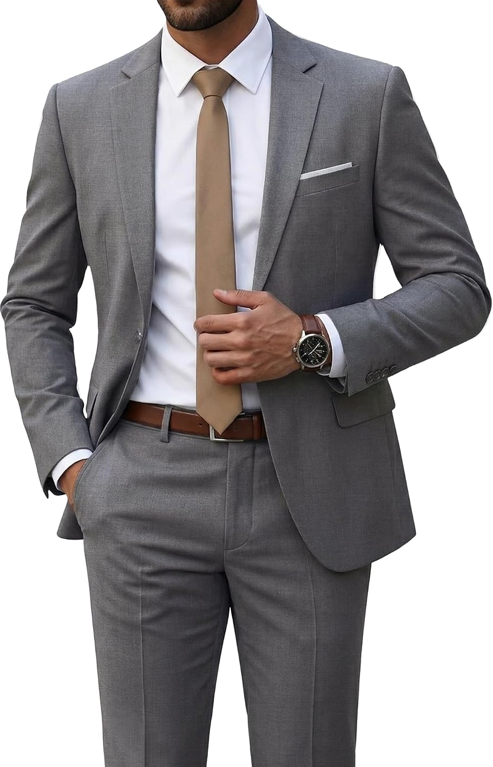Detalle de YND Men's 2 Piece Suit Slim Fit 20 Colors 👔