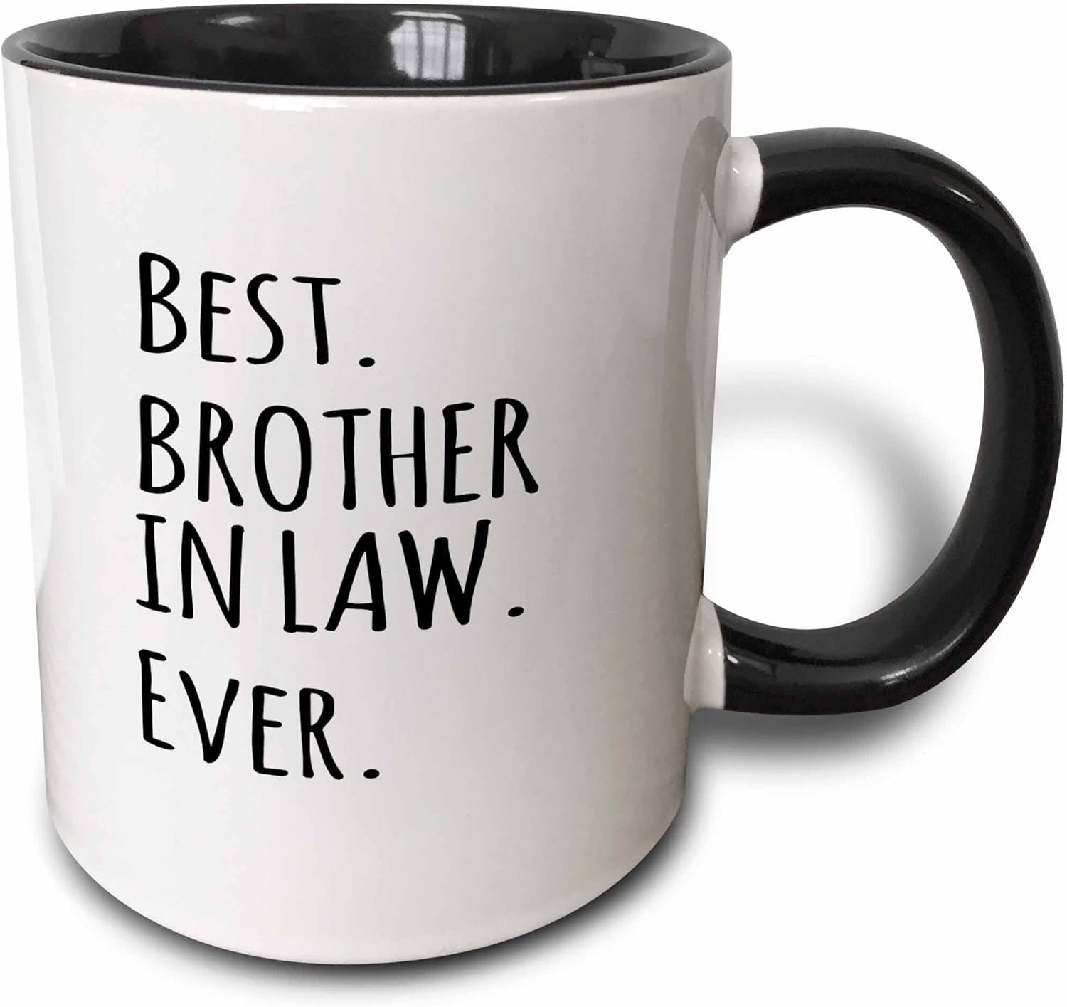 3dRose Ceramic “Best Brother in Law Ever” Mug (Black) — Microwave-Safe, Lead-Free Ceramic Cup