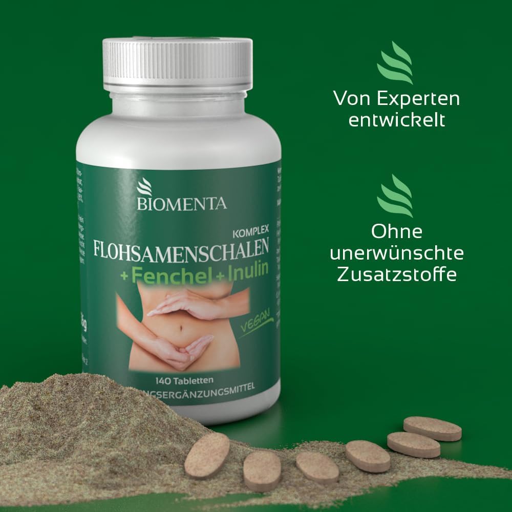 Thumbnail 5 de BIOMENTA Flohsamenschalen Komplex 140 Tabletten đ