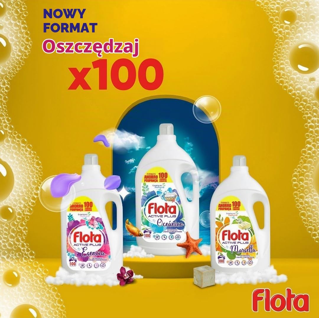 Detalle de FLOTA 60009676 płyn do prania, 2 × 100 prań, do bieli i kolorów
