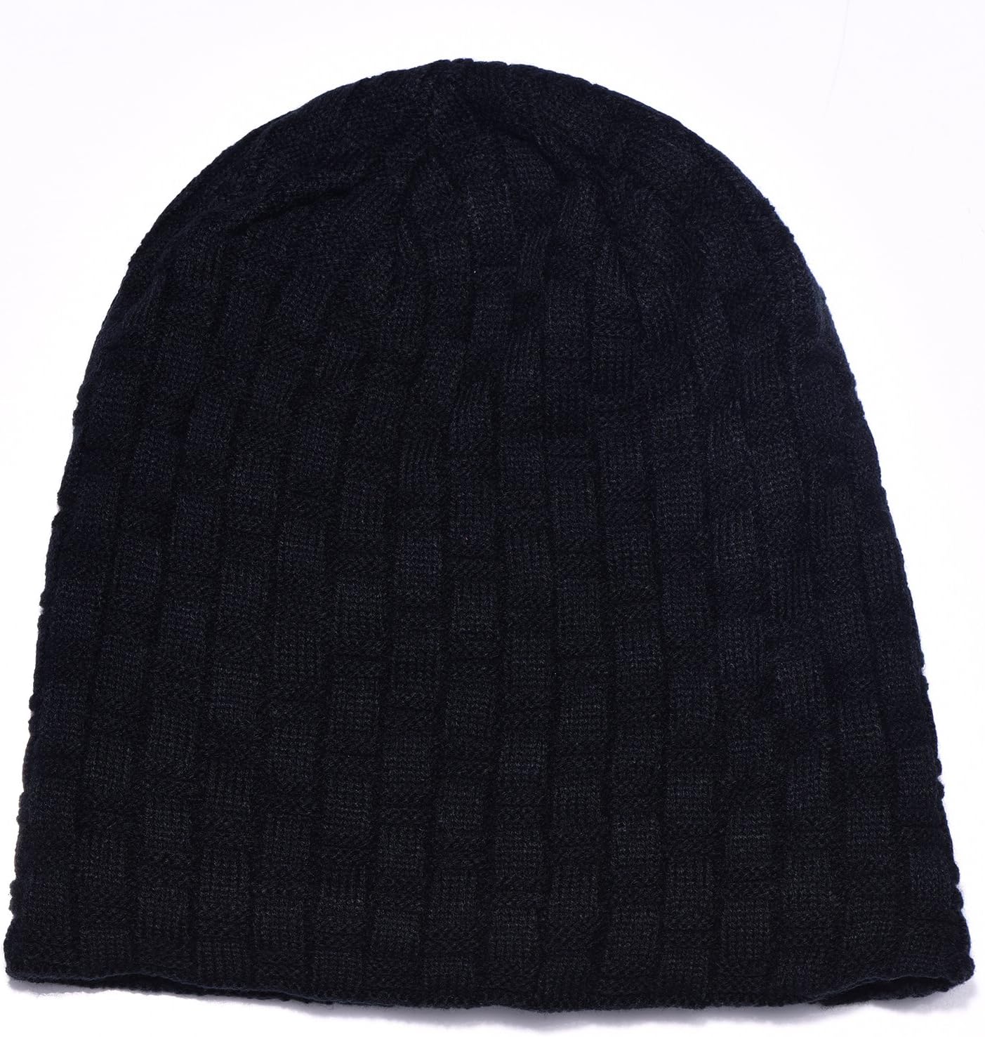 Detalle de DonDon Bonnet Homme Hiver Slouch Beanie Laine tricoté avec Doublure Chaude en Polaire