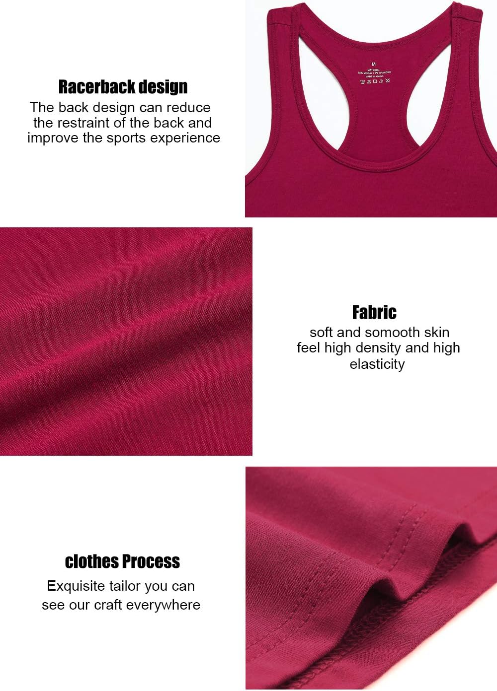 Thumbnail 4 de Ymmchy Workout Tank Top Damen im 4er-Pack mit Racerback-Design