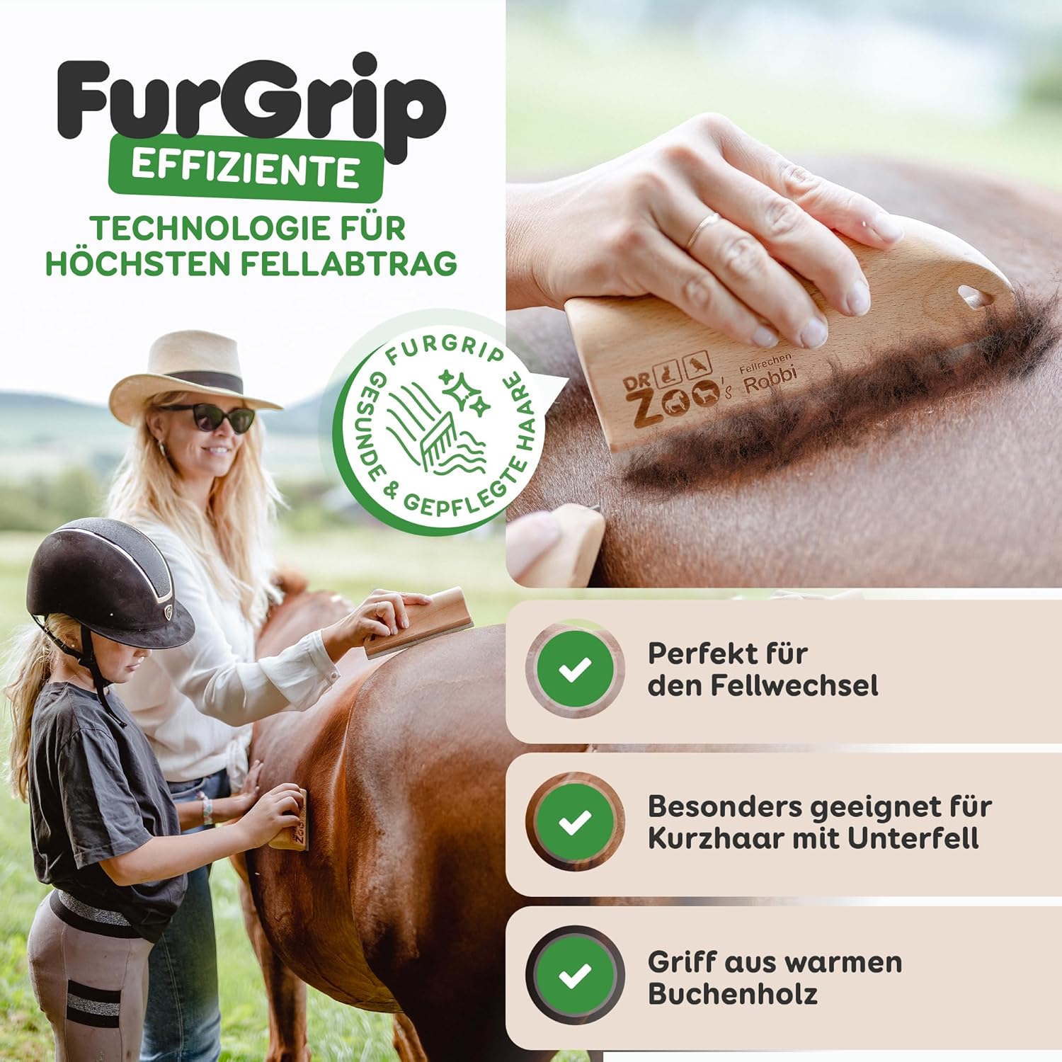 Thumbnail 2 de DR Zoo Pferdestriegel Robbi Edelstahl