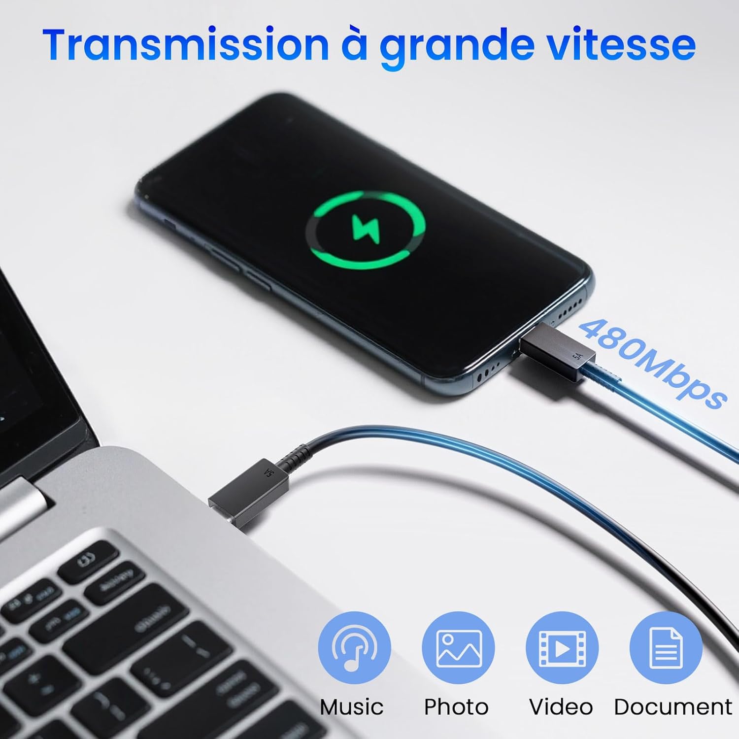 Thumbnail 5 de Chargeur USB-C 45W AGEEMY avec câble 1,5 m (compatibilité Samsung Galaxy S/Note, USB-C) – charge rapide secteur