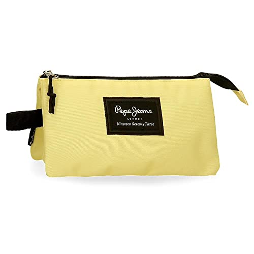 Detalle de Pepe Jeans Aris Estuche Triple Amarillo 22x12x5 cm – Poliéster