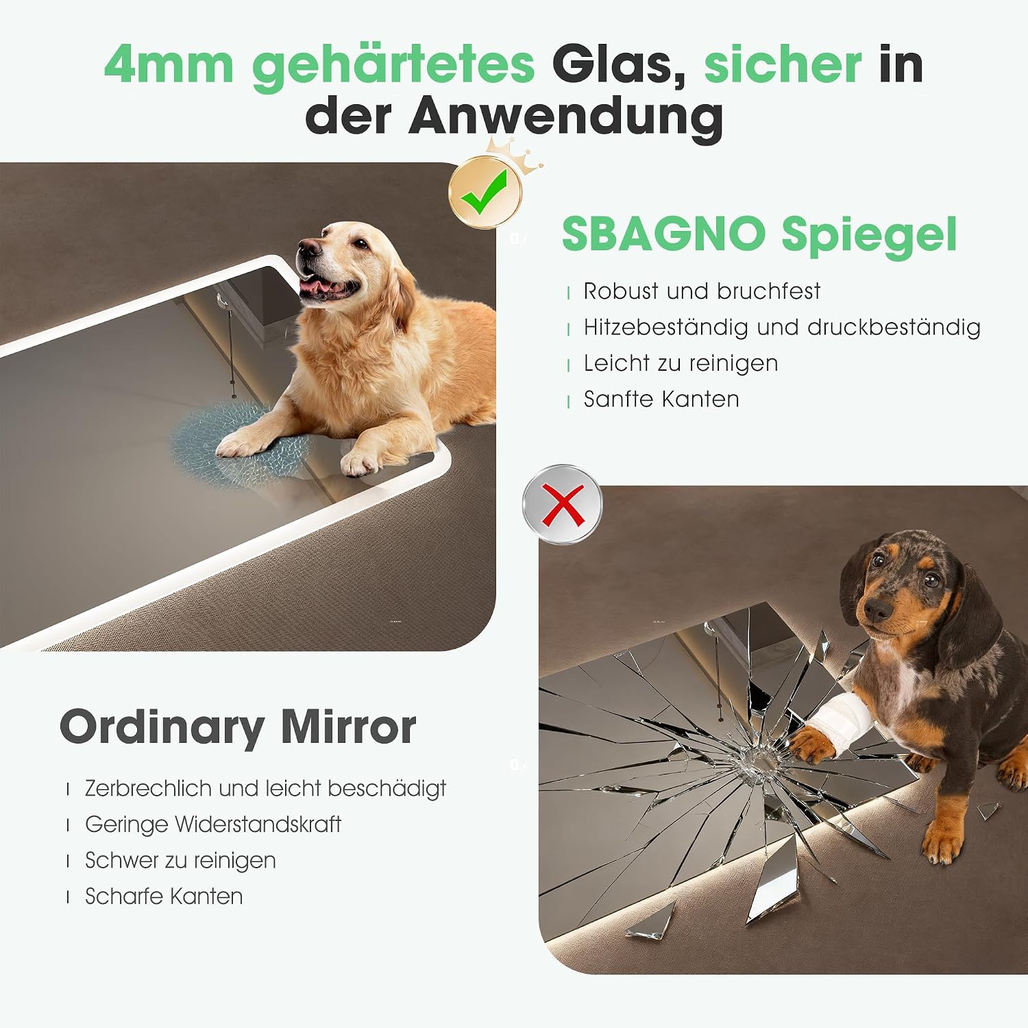 Thumbnail 6 de S'bagno Badspiegel mit Beleuchtung 120x70 cm (LED) inkl. Bluetooth, Anti-Beschlag, dimmbar