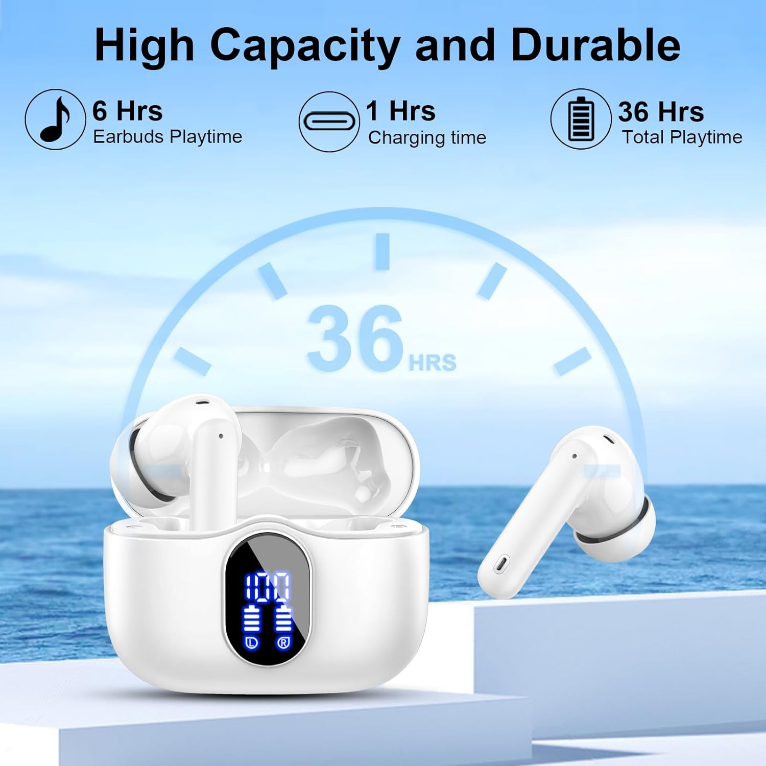 Thumbnail 5 de Btootos Wireless Earbuds with Bluetooth 5.4 and ENC Noise Cancellation