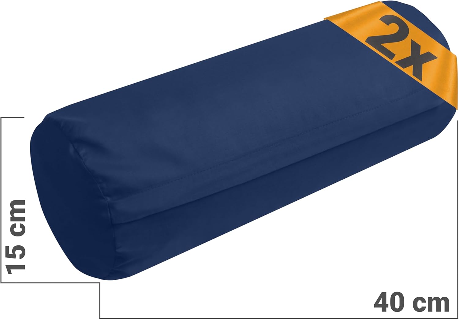 Detalle de Housse Coussin 40x15 Unie – Lot de 2 Navy par npluseins, coton durable et design discret