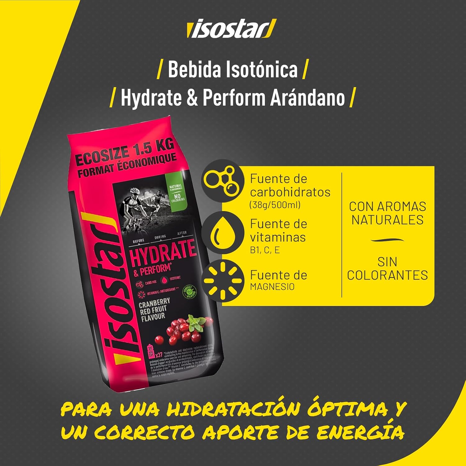 Thumbnail 1 de Isostar Hydrate & Perform 🥤 Bebida Electrolítica Arándanos 1,5 kg