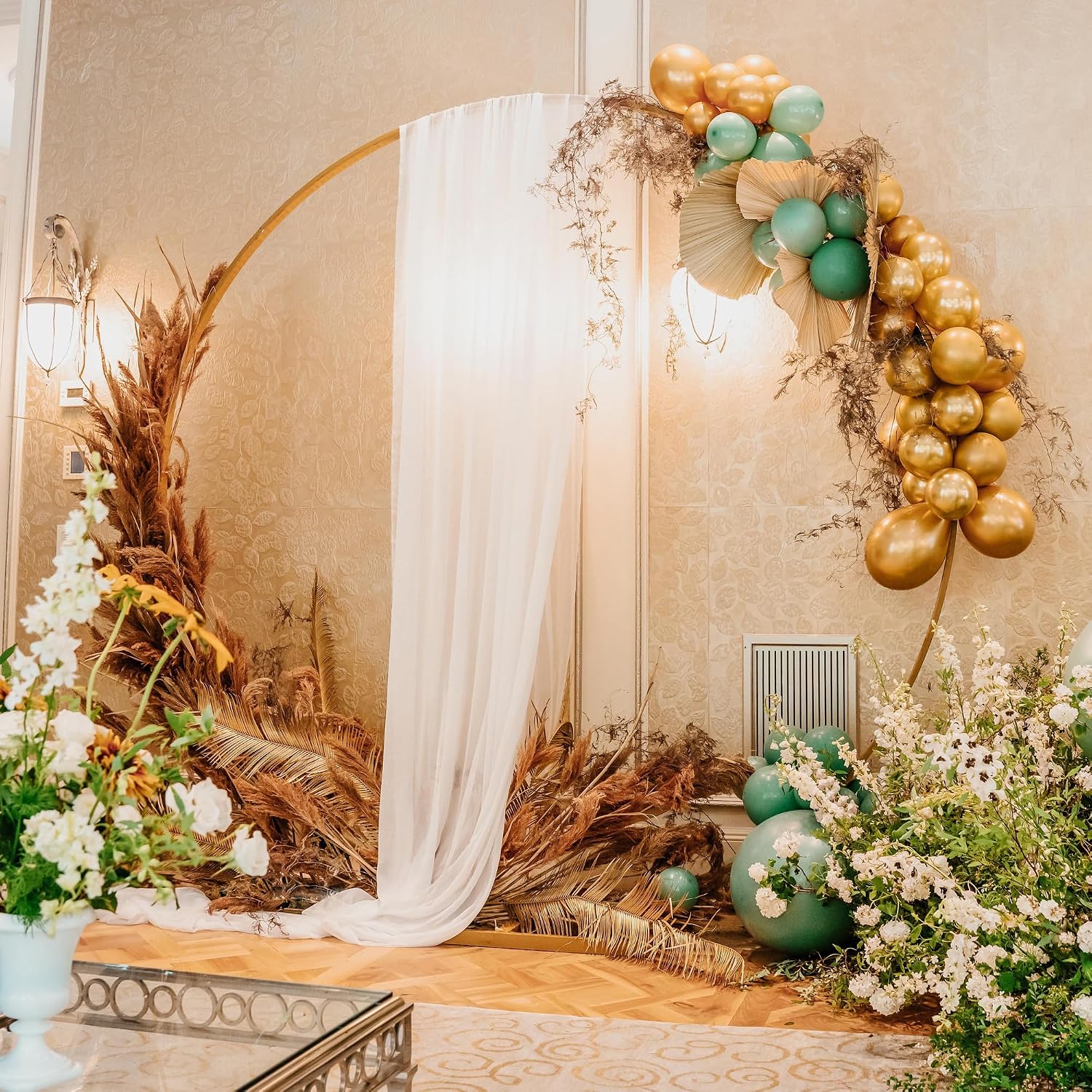 Thumbnail 6 de Wokceer White Wedding Arch Draping Fabric Backdrop (Sheer Polyester Drapes), 28.7 in x 20 ft panels