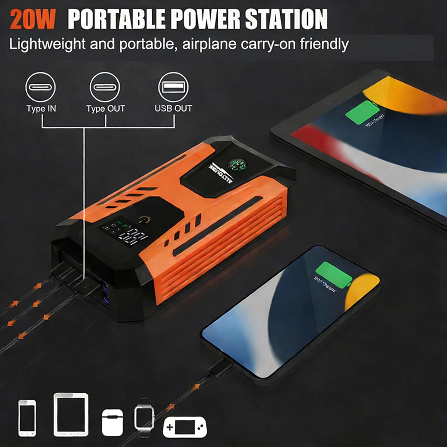 Thumbnail 3 de Alltolink Jump Starter Power Pack (3000A) for 12V cars and motorcycles