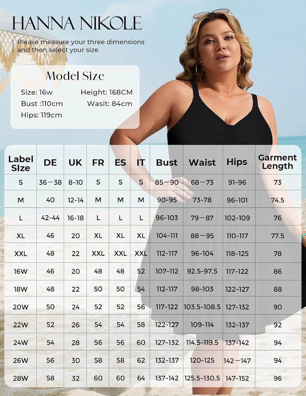 Detalle 2 de Hanna Nikole Plus Size Skirted One-Piece Swimsuit with Tummy Control and Built-In Shorts