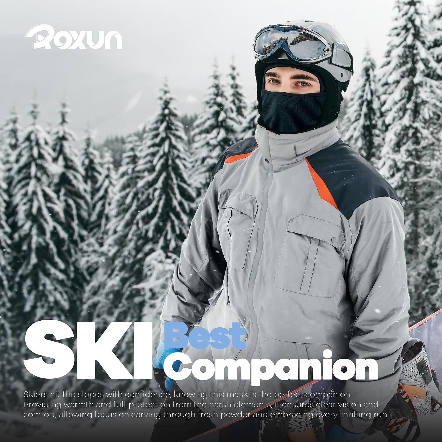 Detalle 2 de ROXUN Ski Mask Balaclava Shiesty — windproof face cover 🎭