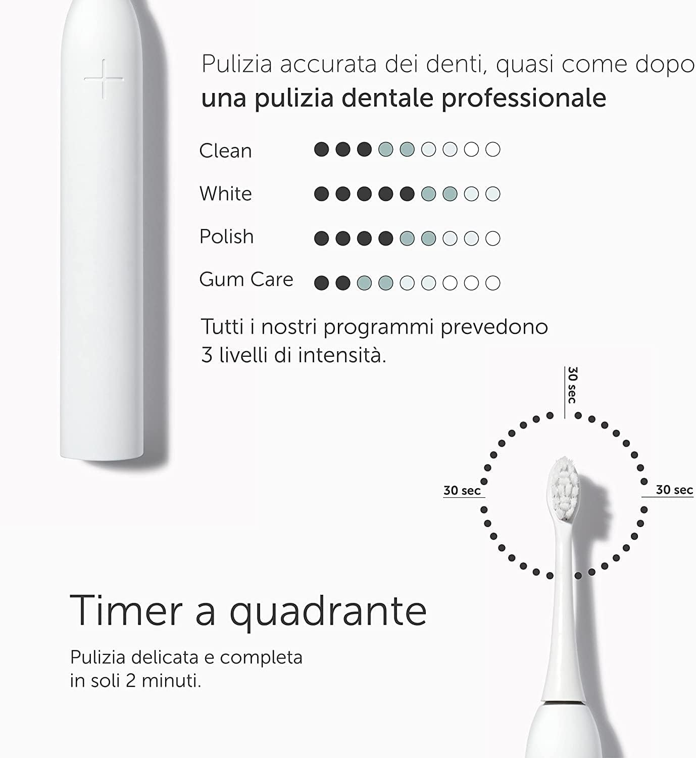 Detalle de WonderSmile Pro: Spazzolino elettrico a ultrasuoni, 4 programmi, IPX8, 60 giorni di autonomia