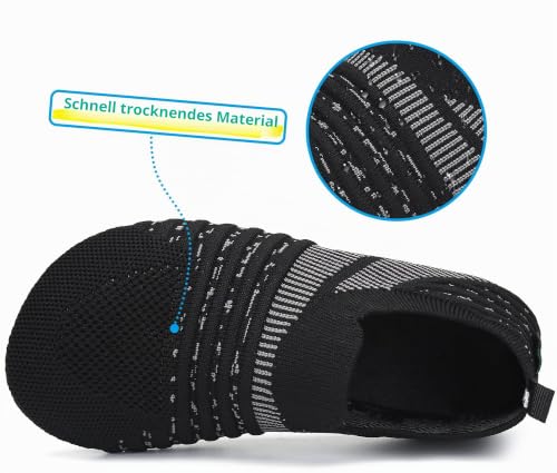 Detalle de SAGUARO Hausschuhe Kinder Jungen Hüttenschuhe & Badeschuhe - Schwarz, Gr. 32/33 (EU) – rutschfest & atmungsaktiv