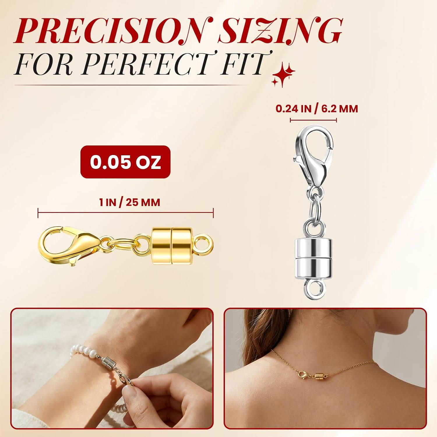 Detalle de Buelkmag 20 Magnetic Jewelry Clasps, 20-Piece Gold- and Silver-Tone Set