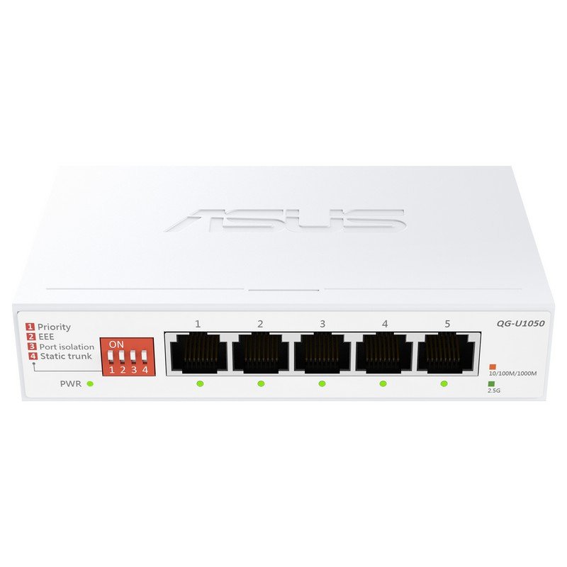 Detalle de Asus QG-U1050: Switch 5 puertos 2,5 Gbps no administrado, ultra compacto