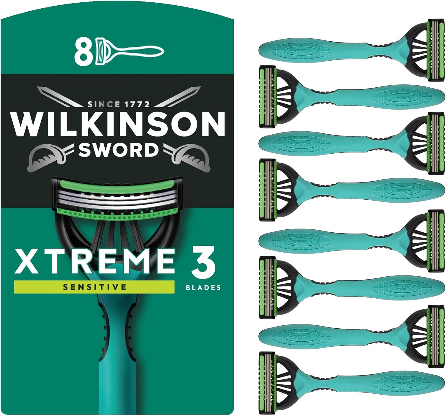 Detalle de Wilkinson Sword Xtreme 3 Sensitive Men’s Disposable Razors – 8 Pack