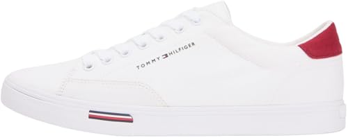 Detalle de Tommy Hilfiger Uomo Vulc Core RWB Lungo Pizzo Cvs FM0FM05813 Basso Top in Bianco