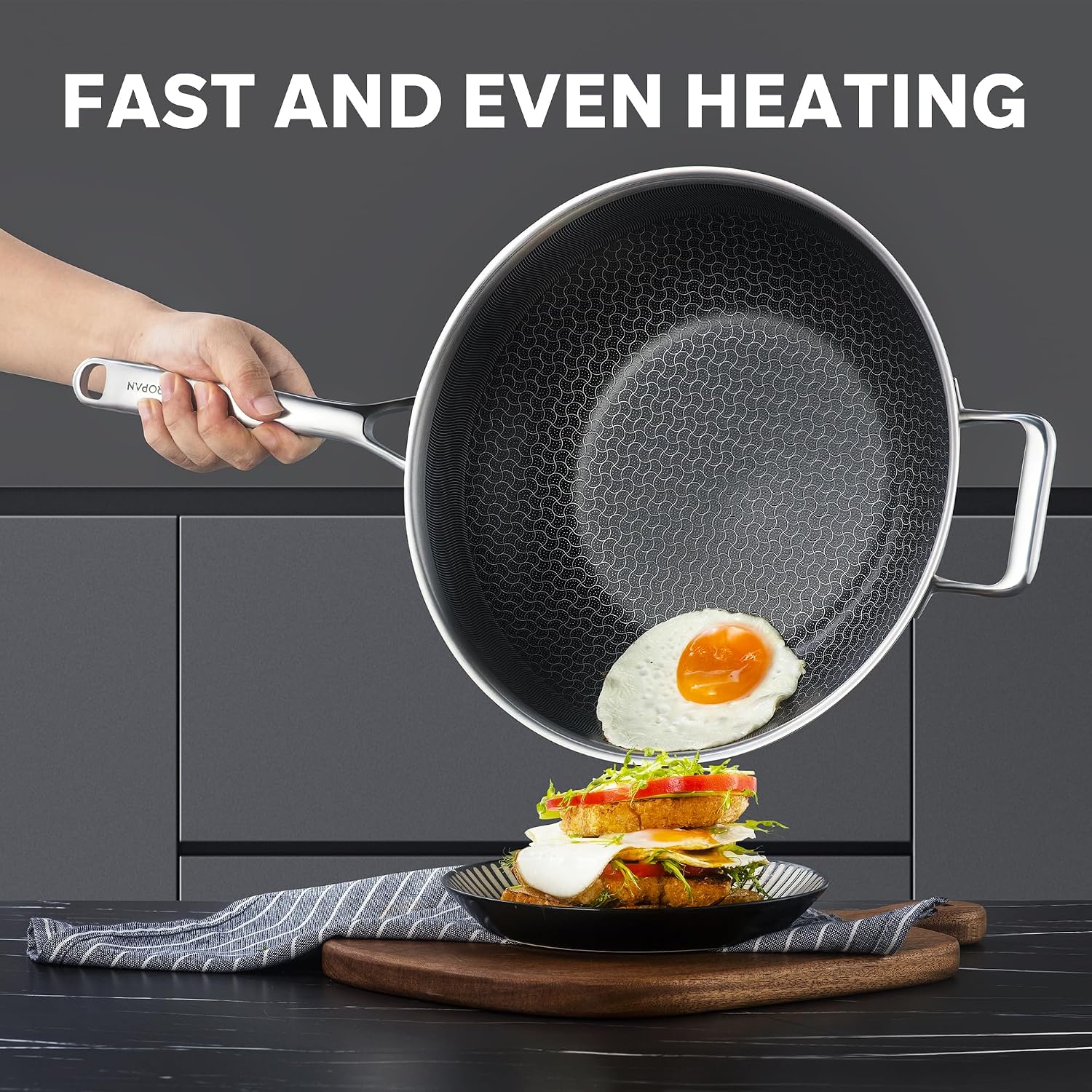 Thumbnail 6 de ZEROPAN 30cm Wok with Lid – Non‑Stick, Induction Ready and Oven Safe